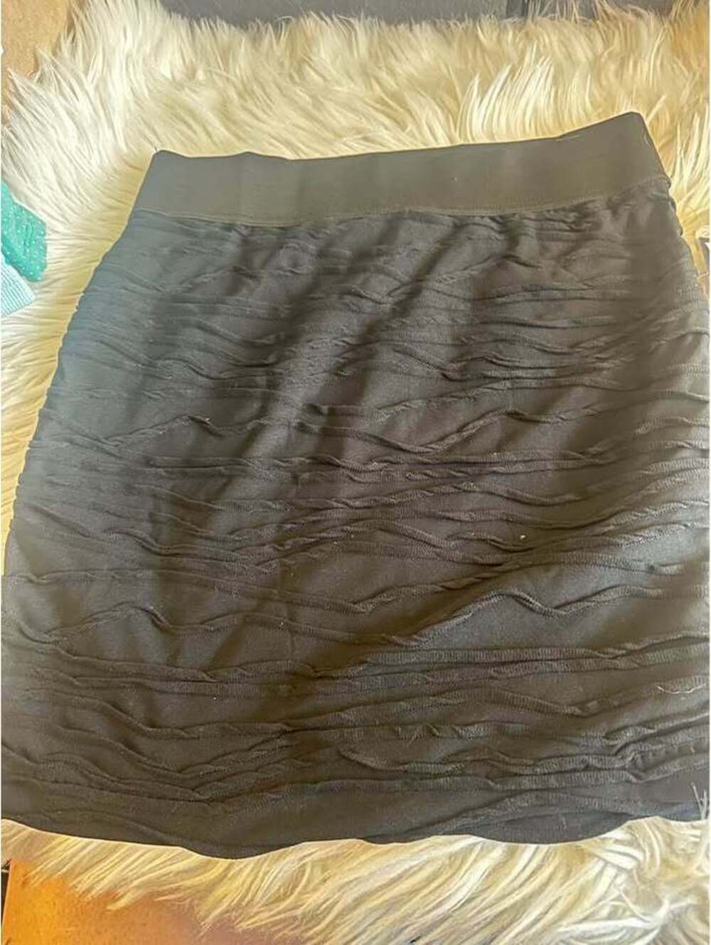 Kohl's Black Ruched Mini Skirt Size S